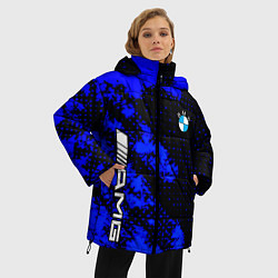 Куртка зимняя женская BMW sport amg colors blue, цвет: 3D-светло-серый — фото 2