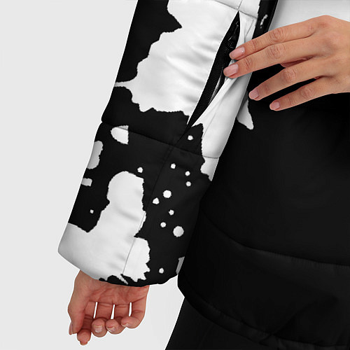 Женская зимняя куртка Ведьмак белые бабочки цирилла / 3D-Светло-серый – фото 5