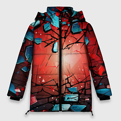 Куртка зимняя женская Взрыв камне абстракция, цвет: 3D-черный