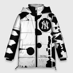 Куртка зимняя женская New York yankees - baseball team pattern, цвет: 3D-черный