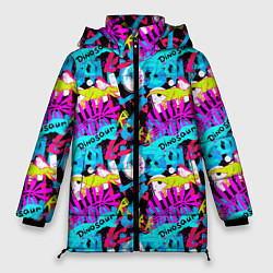 Куртка зимняя женская Dinosaur pino roarr, цвет: 3D-черный
