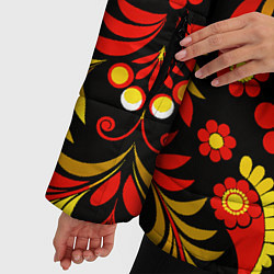 Куртка зимняя женская Хохломской народный орнамент - Россия, цвет: 3D-красный — фото 2