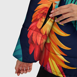 Куртка зимняя женская Пёстрые пёрышки попугаев, цвет: 3D-светло-серый — фото 2