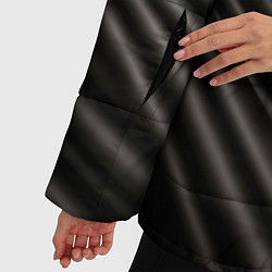 Куртка зимняя женская Объемные золотые узоры на черной ткани лепнина, цвет: 3D-черный — фото 2