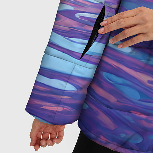 Женская зимняя куртка Абстрактная вода живописная / 3D-Светло-серый – фото 5