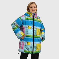 Куртка зимняя женская Узор из таблицы Менделеева, цвет: 3D-светло-серый — фото 2