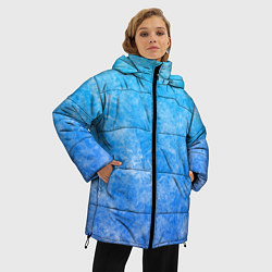 Куртка зимняя женская Дым на голубом фоне, цвет: 3D-черный — фото 2