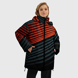 Куртка зимняя женская Рифленая абстракция, цвет: 3D-светло-серый — фото 2