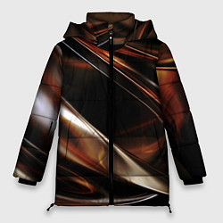 Куртка зимняя женская Изогнутая шоколадная абстракция, цвет: 3D-светло-серый
