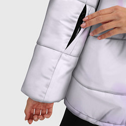 Куртка зимняя женская Нежная светло-сиреневая абстракция тай-дай, цвет: 3D-черный — фото 2