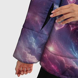 Куртка зимняя женская Космические сердца - звезды, цвет: 3D-светло-серый — фото 2