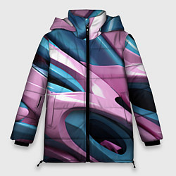 Куртка зимняя женская Пластичная абстракция, цвет: 3D-черный