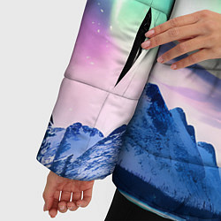 Куртка зимняя женская Северное сияние на природе ai art, цвет: 3D-светло-серый — фото 2