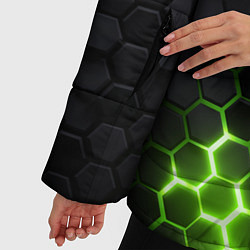 Куртка зимняя женская Неоновый зеленый, цвет: 3D-черный — фото 2