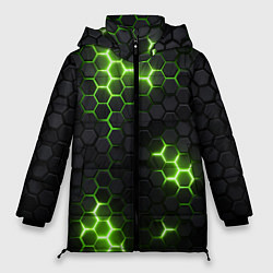 Куртка зимняя женская Неоновый зеленый, цвет: 3D-светло-серый