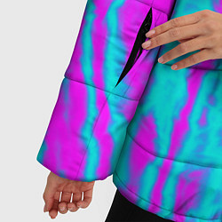 Куртка зимняя женская Абстрактные полосы неоновый, цвет: 3D-светло-серый — фото 2