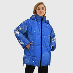 Куртка зимняя женская Снежный паттерн, цвет: 3D-черный — фото 2