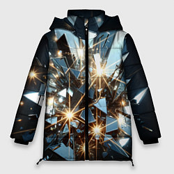 Куртка зимняя женская Текстура с осколками, цвет: 3D-черный