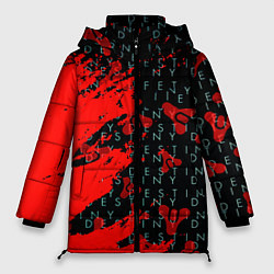 Куртка зимняя женская Destiny краски надписи текстура, цвет: 3D-светло-серый