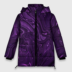 Женская зимняя куртка Абстакция на темно фиолетовом