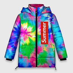 Куртка зимняя женская Color abstraction - summer, цвет: 3D-черный
