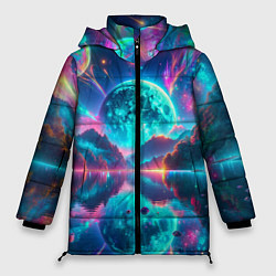 Куртка зимняя женская Неоновая луна, цвет: 3D-светло-серый