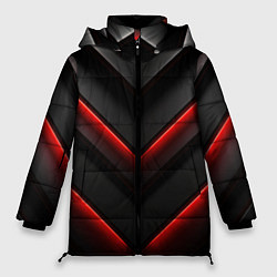 Куртка зимняя женская Красное свечение на черном, цвет: 3D-черный