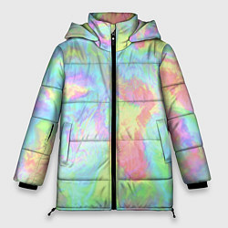 Куртка зимняя женская Абстракция смесь красок, цвет: 3D-красный