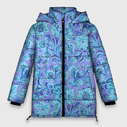 Женская зимняя куртка Узоры и цветы гжель паттерн