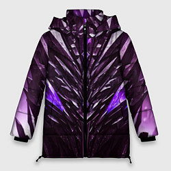 Куртка зимняя женская Фиолетовые кристаллы и камень, цвет: 3D-черный