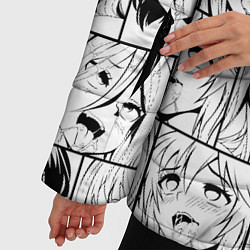 Куртка зимняя женская Ahegao pattern, цвет: 3D-светло-серый — фото 2