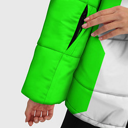 Куртка зимняя женская Техно линии зелёный, цвет: 3D-светло-серый — фото 2