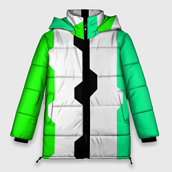 Куртка зимняя женская Техно линии зелёный, цвет: 3D-светло-серый