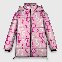 Куртка зимняя женская Гендерный женский знак венеры, цвет: 3D-красный