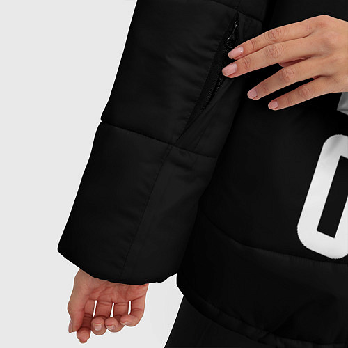 Женская зимняя куртка Борьба дзюдо с иероглифом / 3D-Черный – фото 5