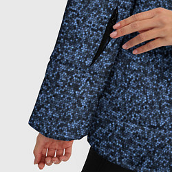 Куртка зимняя женская Тёмный синий паттерн мелкая мозаика, цвет: 3D-светло-серый — фото 2