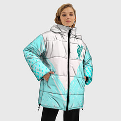 Куртка зимняя женская Liverpool logo texture fc, цвет: 3D-светло-серый — фото 2