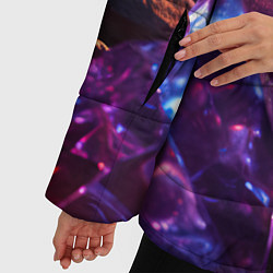 Куртка зимняя женская Фиолетовые комические камни, цвет: 3D-черный — фото 2