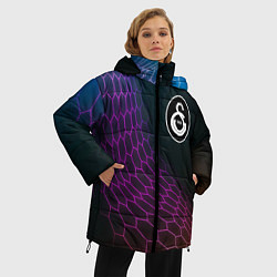 Куртка зимняя женская Galatasaray футбольная сетка, цвет: 3D-черный — фото 2