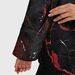 Куртка зимняя женская Черно-красный мрамор, цвет: 3D-красный — фото 2
