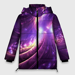 Куртка зимняя женская Фиолетовый фрактал, цвет: 3D-красный