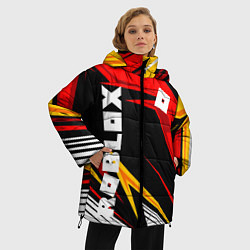 Куртка зимняя женская Роблокс - спортивная абстрация, цвет: 3D-красный — фото 2