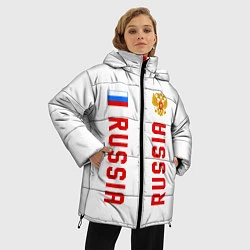 Куртка зимняя женская Россия три полоски на белом фоне, цвет: 3D-черный — фото 2