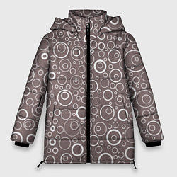 Куртка зимняя женская Тёмный пыльно-розовый паттерн пузырьки, цвет: 3D-черный