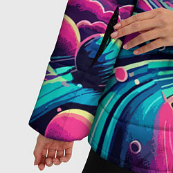 Куртка зимняя женская Неоновый космос - нейросеть, цвет: 3D-светло-серый — фото 2