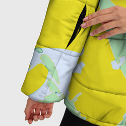 Куртка зимняя женская Салатово-жёлтые пятна, цвет: 3D-черный — фото 2