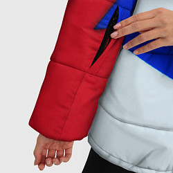 Куртка зимняя женская Россия спортивная геометрия герб, цвет: 3D-черный — фото 2