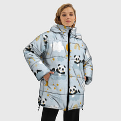 Куртка зимняя женская Панда на облаках, цвет: 3D-светло-серый — фото 2