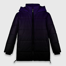 Куртка зимняя женская Фиолетово-чёрный тёмный градиент, цвет: 3D-черный