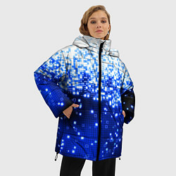 Куртка зимняя женская Поврежденный цифровой скин - осыпающиеся пиксели, цвет: 3D-светло-серый — фото 2